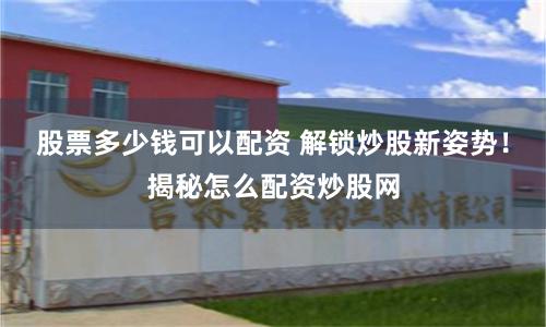 股票多少钱可以配资 解锁炒股新姿势！揭秘怎么配资炒股网